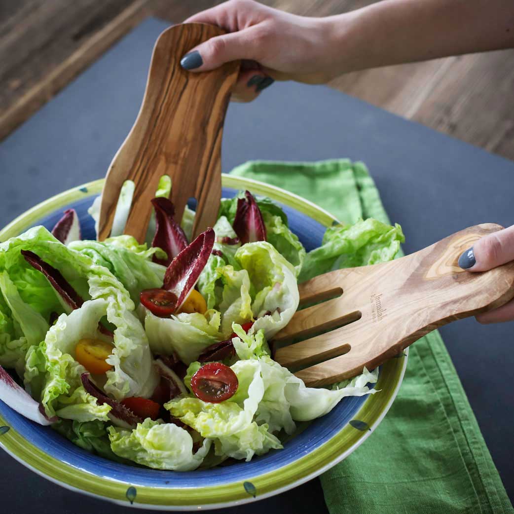 AVIGNON Salad Forks Set of 2 OLIVE WOOD HANDCRAFTED - Jamailah