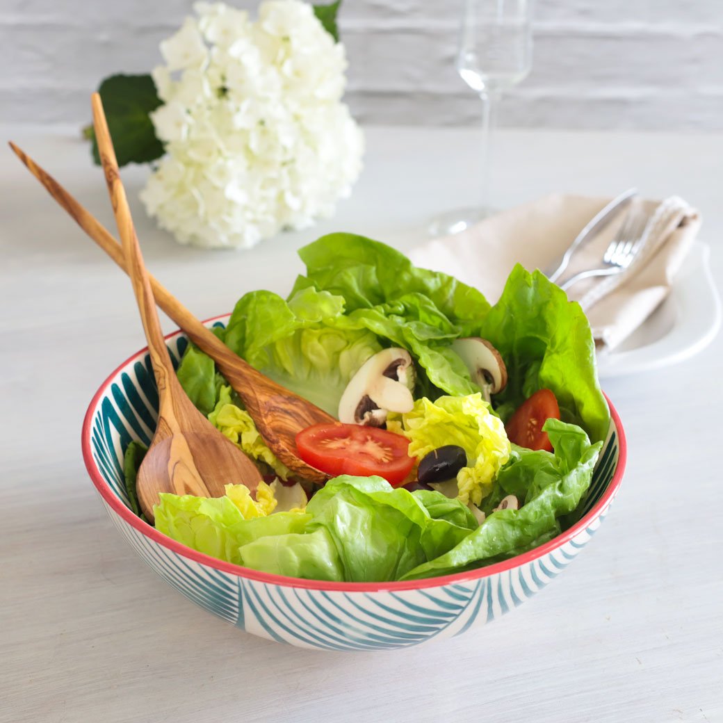 FLEURY Salad Spoon Set of 2 OLIVE WOOD HANDCRAFTED - Jamailah