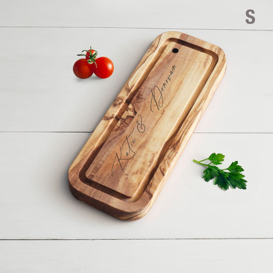 JAMAILAH Signature Charcuterie Board SMALL 8.5 x 3' OLIVE WOOD FREE ENGRAVING - Jamailah