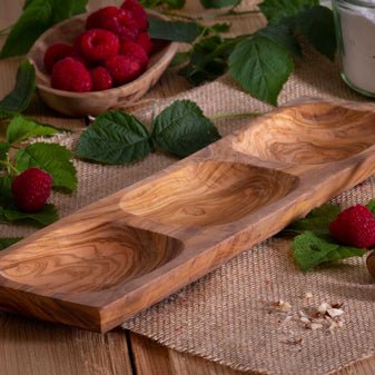 MYTILINI Snack Serving Board OLIVE WOOD HANDCRAFTED FREE ENGRAVING - Jamailah