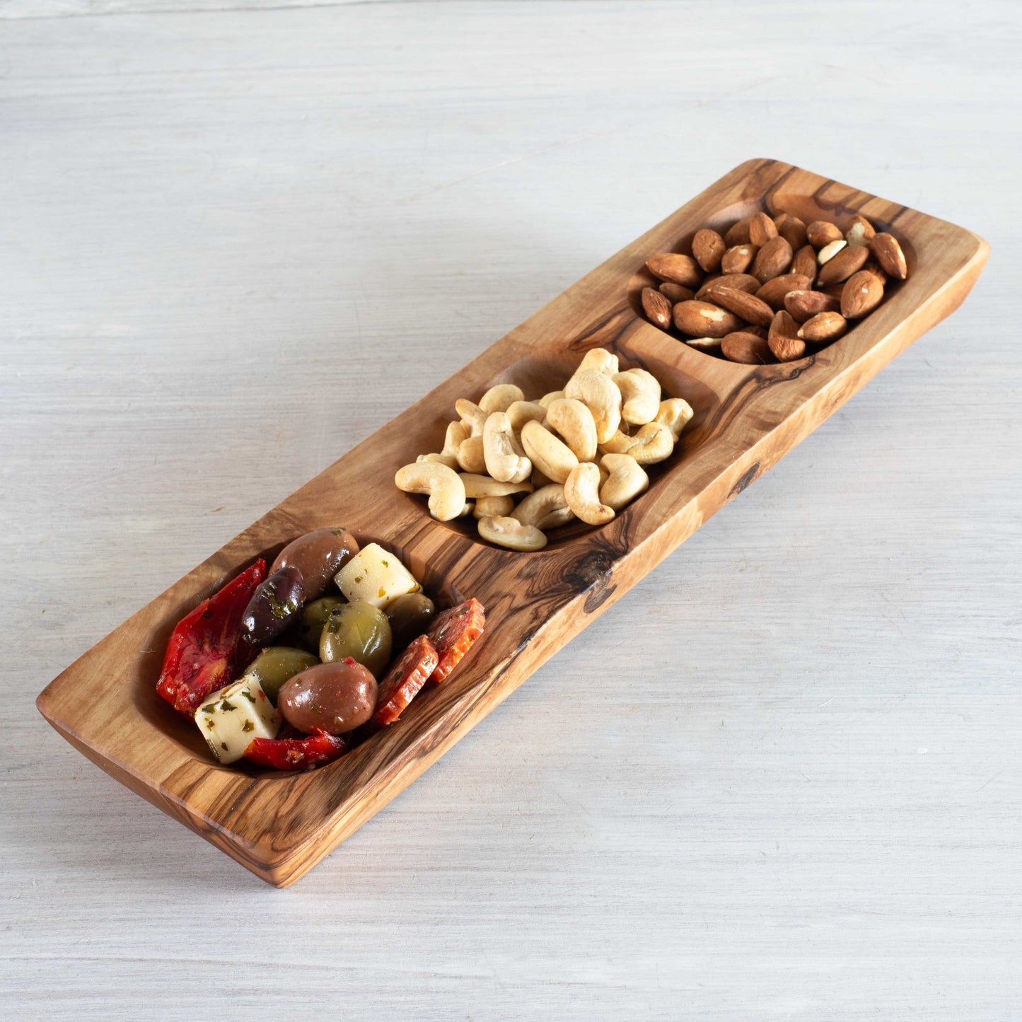 MYTILINI Snack Serving Board OLIVE WOOD HANDCRAFTED FREE ENGRAVING - Jamailah