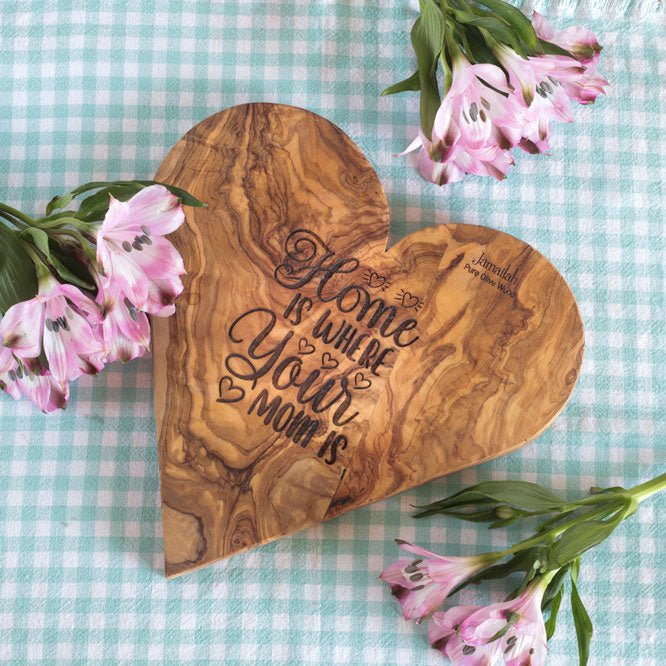 PISA Heart Board OLIVE WOOD HANDCRAFTED - Jamailah