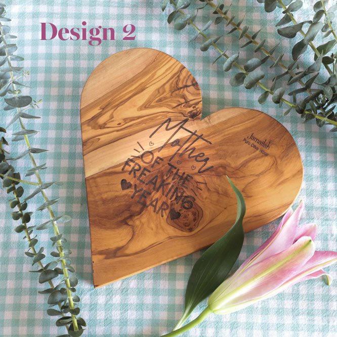 PISA Heart Board OLIVE WOOD HANDCRAFTED - Jamailah