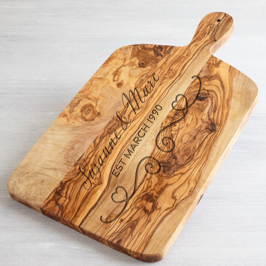 TROPEA Chopping Board OLIVE WOOD HANDCRAFTED FREE ENGRAVING - Jamailah